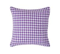 Homescapes Houndstooth 100% Cotton Cushion Cover Purple, 60 X 60 Cm