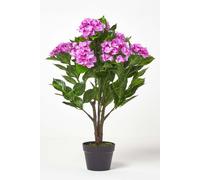 Homescapes Hydrangea Artificial Plant with Pot, 85 cm in Lilac Homescapes Lilac