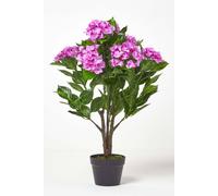 Homescapes Hydrangea Artificial Plant With Pot, 85 Cm In Lilac Lilac