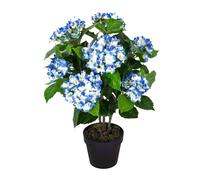 Homescapes Hydrangea Bush Artificial Plant With Pot, 70 Cm In Blue Blue