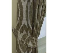 Homescapes Ikat Jacquard Curtain Tie Back Pair in Green Homescapes Green