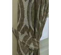 Homescapes Green Ikat Jacquard Curtain Tie Back Pair