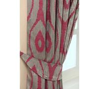 Homescapes Ikat Jacquard Curtain Tie Back Pair in Pink Homescapes Pink
