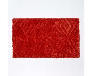 Homescapes Ikat Pattern Burnt Orange Bath Mat
