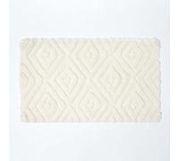 Homescapes Ikat Pattern White Bath Mat