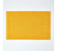 Homescapes Imperial Plain Cotton Ochre Yellow Bath Mat