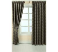 Homescapes Jacquard Curtain Abstract Aztec Design Fully Lined In Grey Grey 167cm width x 137cm drop