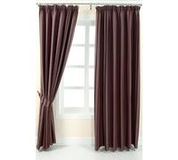 Homescapes Jacquard Curtain Modern Striped Design Fully Lined In Aubergine Aubergine