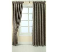 Homescapes Jacquard Curtain Vintage Floral Design Fully Lined In Grey Grey 167cm width x 183cm drop