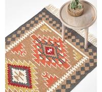 Jaipur Handwoven Patterned Kilim Wool Rug Homescapes Multi 160cm x 230cm