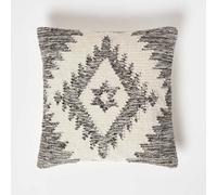 Homescapes Karu Handwoven Geometric Grey Kilim Cushion | Size: 45 cm x 45 cm Homescapes Grey 45 cm x 45 cm