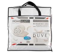 HOMESCAPES Kids Duvet 10.5 Tog, Luxury Ethical Goose Feather & Down Quilt, Anti Allergy 100% Cotton Cover Down-Proof All Seasons Bed Duvets, Washable, RDS & OEKO-TEX Certified
