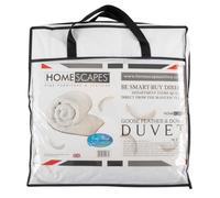 HOMESCAPES Kids Duvet 10.5 Tog, Luxury Ethical Goose Feather & Down Quilt, Anti Allergy 100% Cotton Cover Down-Proof All Seasons Bed Duvets, Washable, RDS & OEKO-TEX Certified