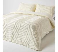 Off White Cotton Tufted Duvet Cover Set Homescapes White King