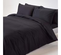 Homescapes King Size Black Egyptian Cotton Duvet Cover Set 200 TC