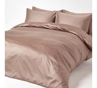Homescapes King Size Brown Organic Cotton Duvet Cover Set 400 TC