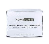 HOMESCAPES King Size Duvet 9 Tog, Luxury Ethical White Goose Down Quilt, Anti Allergy 100% Cotton Cover Down-Proof All Seasons Bed Duvets, Washable, RDS & OEKO-TEX Certified