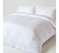 HOMESCAPES White Organic Cotton Duvet Cover Set King Size 400TC 600 Thread Count Equivalent Quilt Cover Bedding Set 2 Pillowcases Included