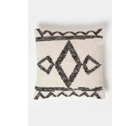 Homescapes Koba Handwoven Traditional Black & Cream Cushion Cream