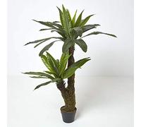 HOMESCAPES Large Artificial Bird’s Nest Fern Tree 120 cm Tall with Wood Effect Trunk Replica Plant in Black Pot with Faux Moss Indoor Realistic Plant for Home or Office