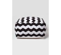 Homescapes Large Bean Filled Cube Footstool In Black Black One Size