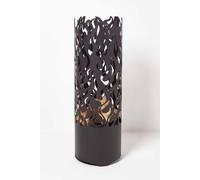 Homescapes Large Black Fire Drum With Laser Cut Design, 1.2M Tall Black One Size