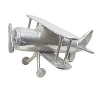 Large Designer Solid Metal Biplane Table Top Homescapes Silver One Size