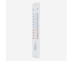 HOMESCAPES Large Metal Garden Thermometer Wall Mounted Outdoor Temperature Gauge with Celsius and Fahrenheit Measurement 45 cm Tall for Green House Patio and Decking