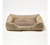 HOMESCAPES Large Pet Bed - Biscuit Beige Cushioned Dog Sofa