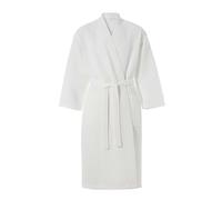 Homescapes Large White Cotton Waffle Bathrobe with Shawl Collar