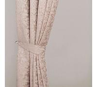 Homescapes Latte Super Luxury Velvet Jacquard Tie Backs Pair, 2 Tie Backs for Curtains - Coordinating with Chenille Thermal Pencil Pleat Curtains. FREE SWATCHES AVAILABLE
