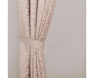 Homescapes Latte Super Luxury Velvet Jacquard Tie Backs Pair, 2 Tie Backs for Curtains - Coordinating with Chenille Thermal Pencil Pleat Curtains. FREE SWATCHES AVAILABLE