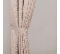 Homescapes Latte Velvet Jacquard Curtain Tie Back Pair