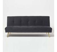 Homescapes Laurie Velvet Click Clack Sofa Bed, Black
