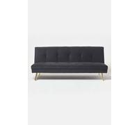 Homescapes Laurie Velvet Click Clack Sofa Bed In Black Black