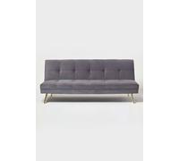 Homescapes Laurie Velvet Click Clack Sofa Bed In Dark Grey Dark Grey