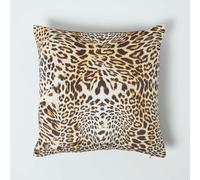 Homescapes Leopard Print Velvet Cushion 46 X 46 Cm