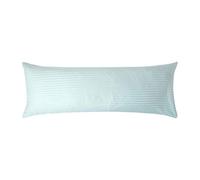 HOMESCAPES Light Blue Pure Egyptian Cotton Body Pillowcase 330 TC 500 Thread Count Percale Equivalent Satin Stripe Long Pillow Case for Nursing Pregnancy and Elderly Support Pack of 2