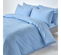 HOMESCAPES Light Blue Pure Egyptian Cotton Duvet Cover Set Super King 200 TC 400 Thread Count Equivalent 2 Pillowcases Included Quilt Cover Bedding Set