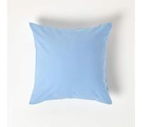 HOMESCAPES Light Blue Pure Egyptian Cotton Euro Size Pillowcase 40 x 40 cm 200 TC 400 Thread Count Percale Equivalent Pillow Case with Zip Pack of 4