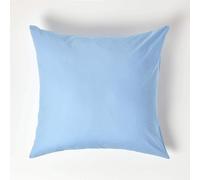 HOMESCAPES Light Blue Pure Egyptian Cotton Euro Size Pillowcase 80 x 80 cm 200 TC 400 Thread Count Percale Equivalent Large Square Pillow Case with Zip Pack of 4