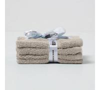 HOMESCAPES Light Grey Set of 4 Face Cloths 500 GSM Combed 100% Egyptian Cotton Towel 30 x 30 cm