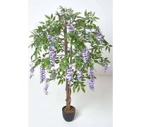 Homescapes Lilac Artificial Wisteria Tree With Twisted Real Wood Trunk, 5 Ft