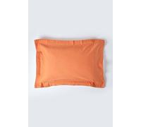 Homescapes Linen Oxford Pillowcase, King in Burnt Orange Homescapes Burnt Orange