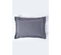 Homescapes Dark Grey Linen Oxford Pillowcase, King