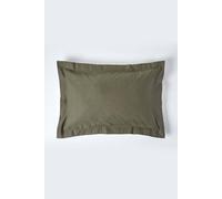 Homescapes Khaki Green Linen Oxford Pillowcase, King