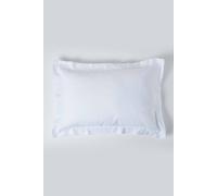 Homescapes Linen Oxford Pillowcase, King in White Homescapes White