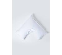 HOMESCAPES Luxury Soft Linen V Shaped Pillowcase Plain White Textured Natural French Flax Fibre Linen & Pure 100% Cotton Blend Pillowcase