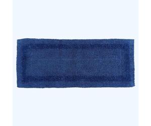 HOMESCAPES Long Bath Mat, Runner, Luxury 1600gsm Extra Soft 100% Cotton, Reversible Bathroom Mats Non-Slip, Washable, Super Absorbent, Quick-Dry, Navy Blue Large Bathroom Rug, 40 x 100 cm