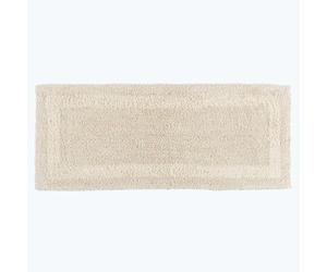HOMESCAPES Long Bath Mat, Runner, Luxury 1600gsm Extra Soft 100% Cotton, Reversible Bathroom Mats Non-Slip, Washable, Super Absorbent, Quick-Dry, Natural Cream Large Bathroom Rug, 40 x 100 cm